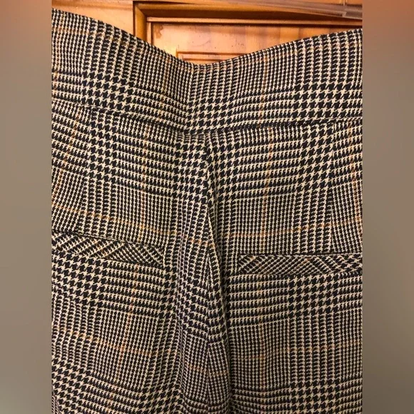 Veronica Beard Gemini Plaid Pants Cotton Linen Trousers